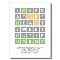 Wordle Anniversary Card